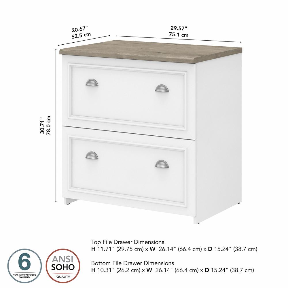 Bush Furniture Fairview 2 Drawer Lateral File Cabinet, Shiplap Gray/Pure White. Picture 5