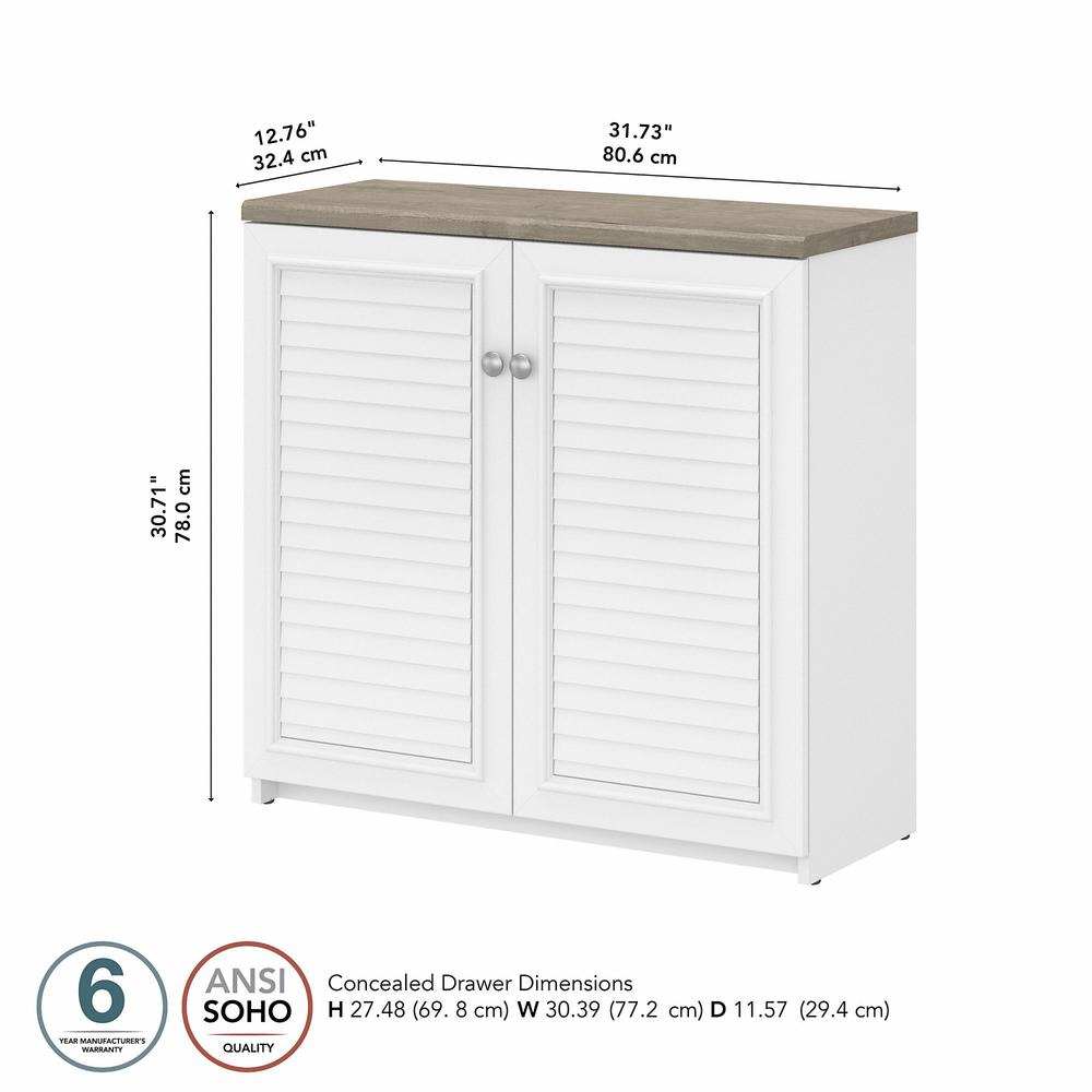 Bush Furniture Fairview Small Storage Cabinet with Doors and Shelves. Picture 5