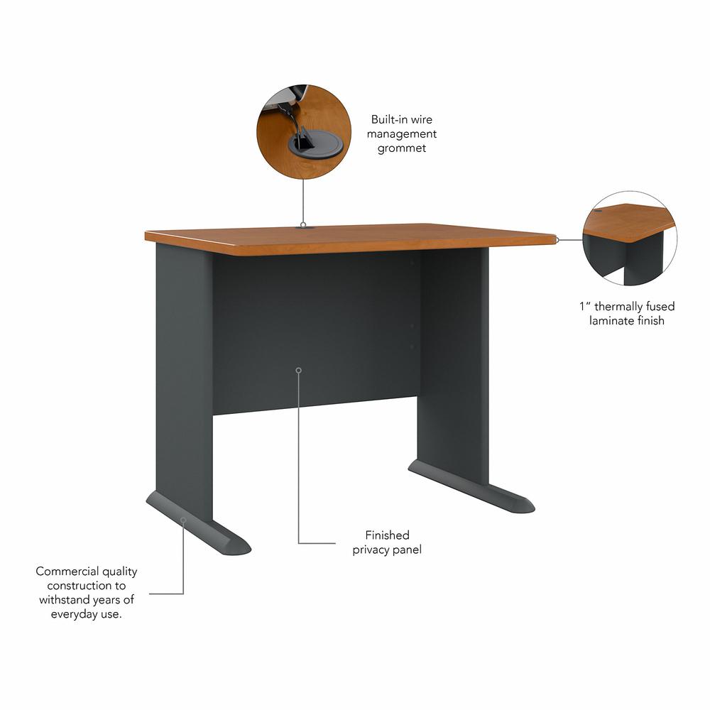 Bush Business Furniture Series A 36W Desk, Natural Cherry/Slate. Picture 3