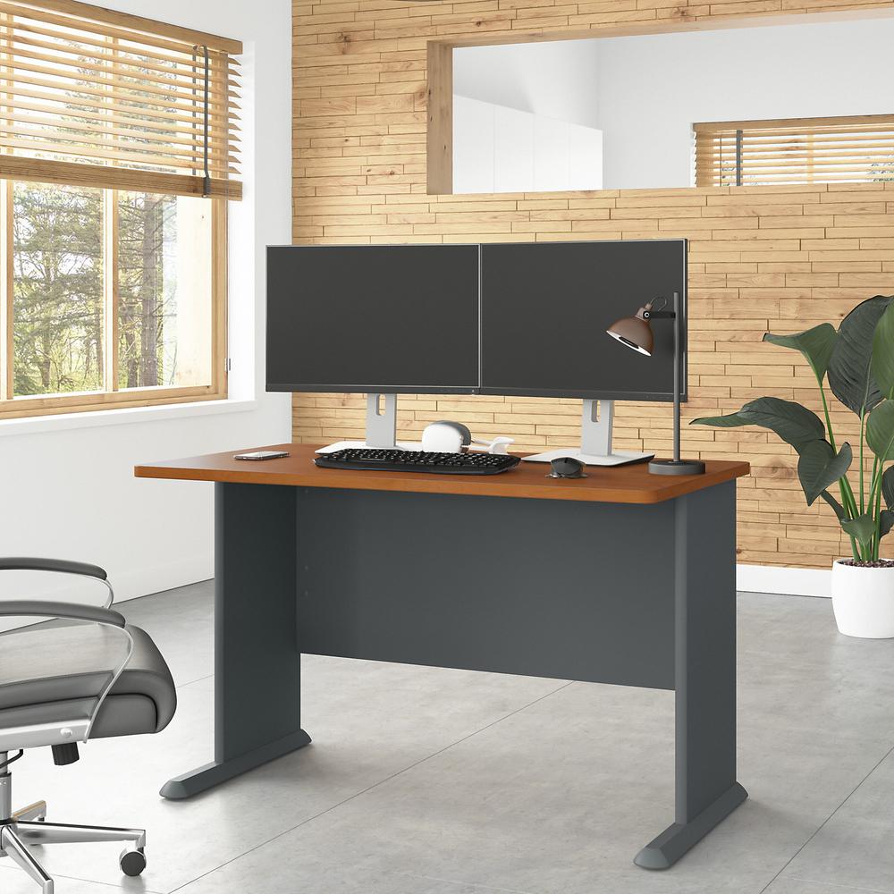 Bush Business Furniture Series A 48W Desk, Natural Cherry/Slate. Picture 2