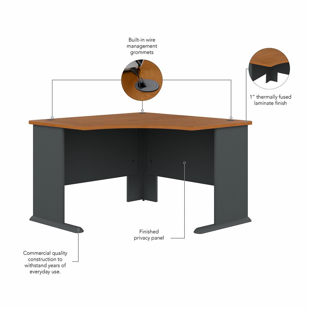 Bush Business Furniture Series A 48W Corner Desk, Natural Cherry/Slate. Picture 3