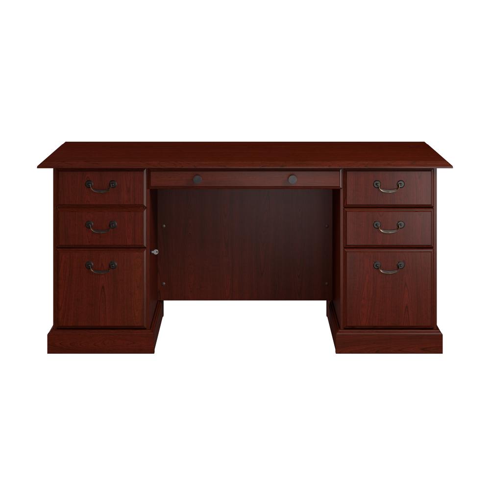 Bush Business Furniture Arlington Executive Desk with Drawers in Harvest Cherry. Picture 2