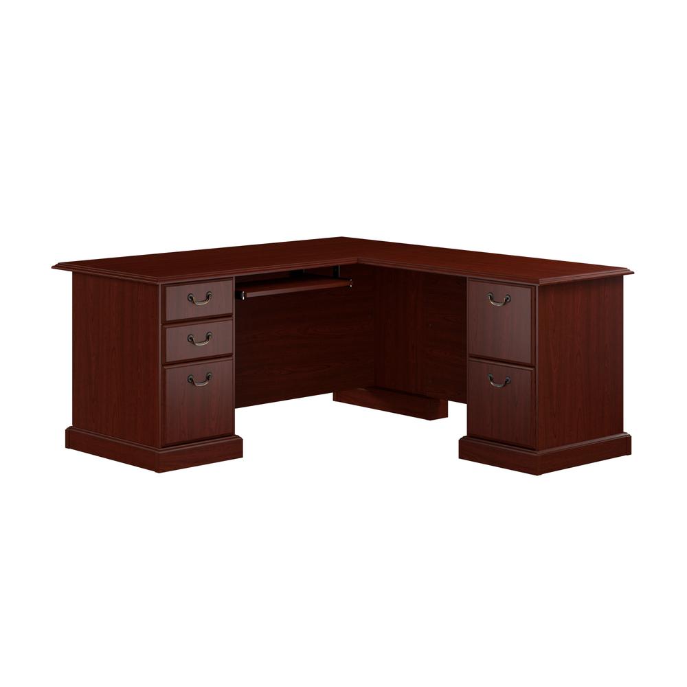 Bush Business Furniture Arlington L Shaped Desk with Drawers and Keyboard Tray. Picture 1