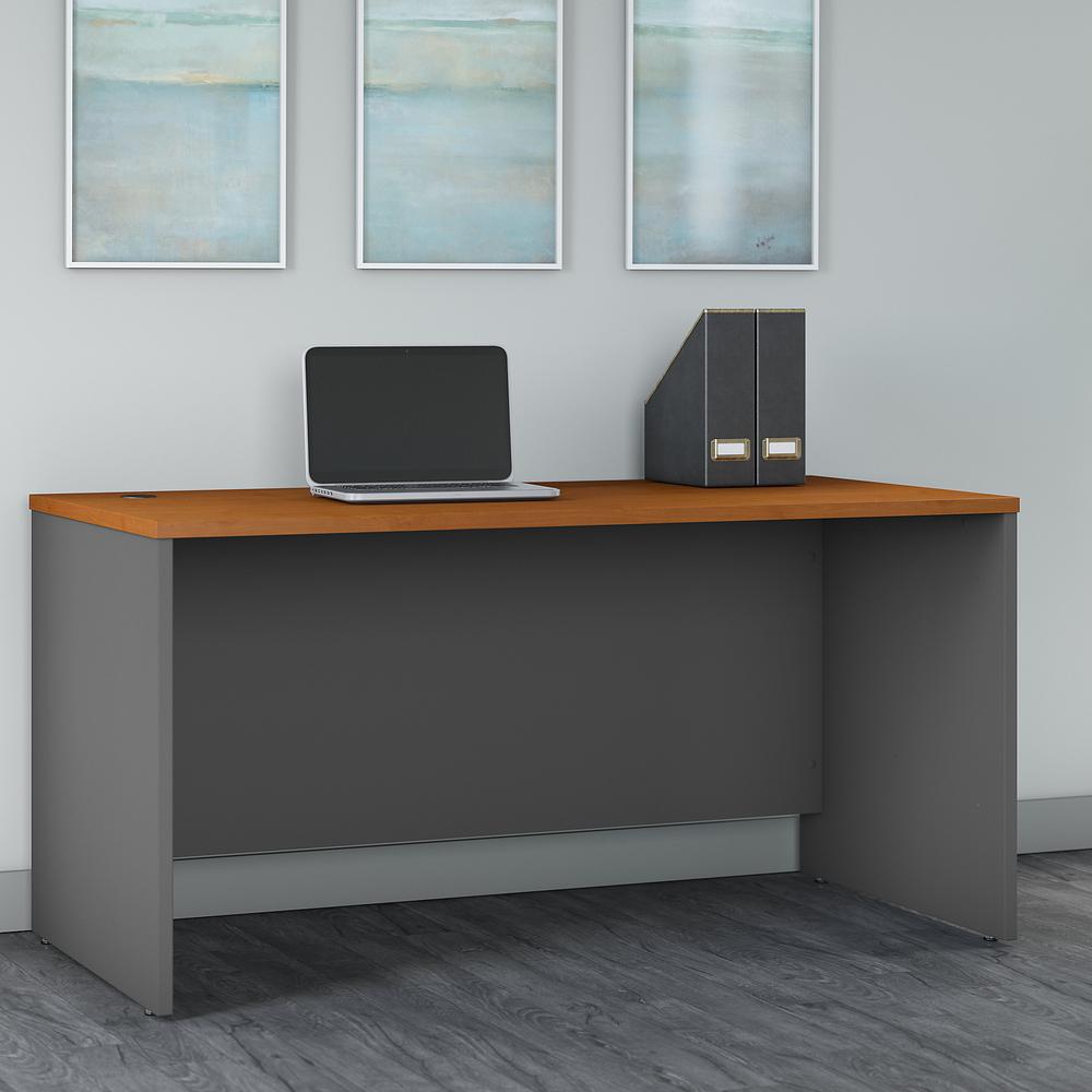 Bush Business Furniture Series C 60W x 30D Office Desk ,Natural Cherry/Graphite Gray. Picture 2
