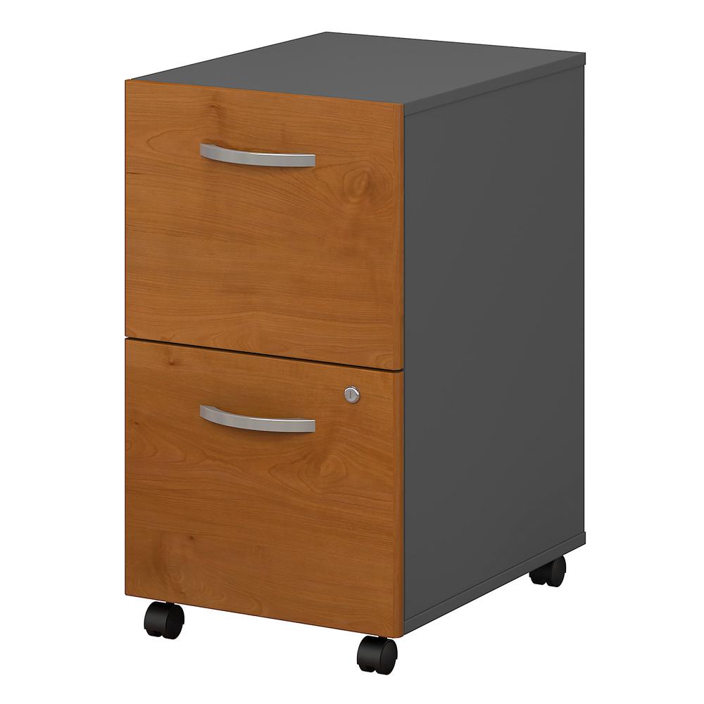 Bush Business Furniture Series C 2 Drawer Mobile File Cabinet - Assembled, Natural Cherry/Graphite Gray. The main picture.