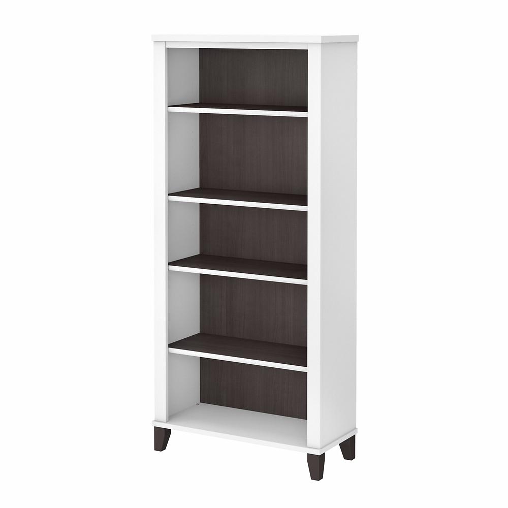 Bush Furniture Somerset Tall 5 Shelf Bookcase, Storm Gray/White. Picture 1