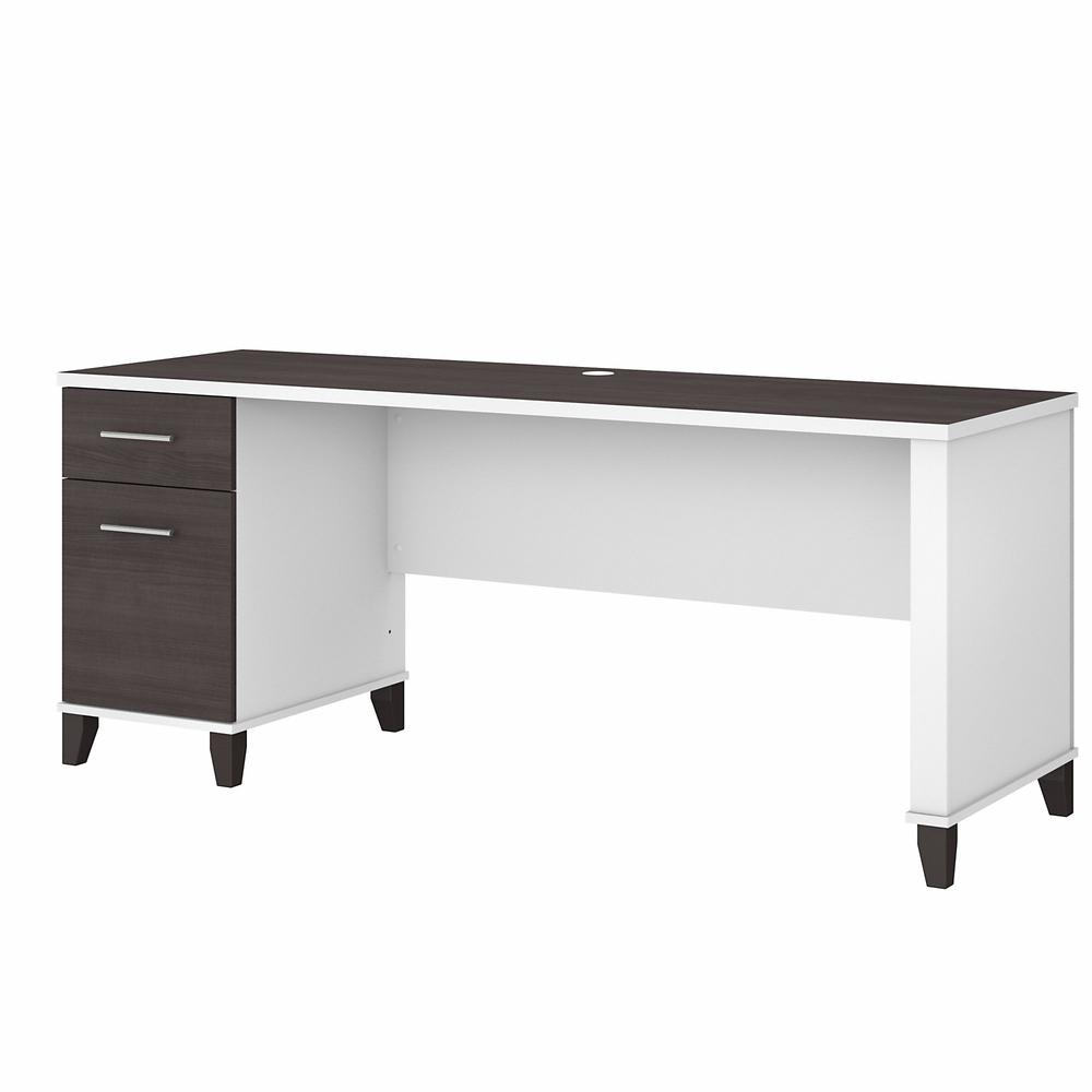 Bush Furniture Somerset 72W Office Desk with Drawers, Storm Gray/White. Picture 1