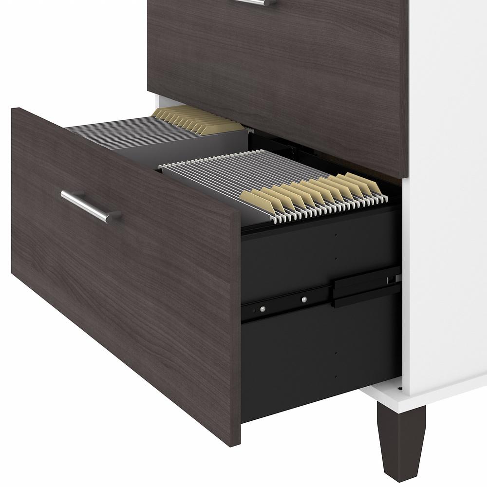 Bush Furniture Somerset 2 Drawer Lateral File Cabinet, Storm Gray/White. Picture 6