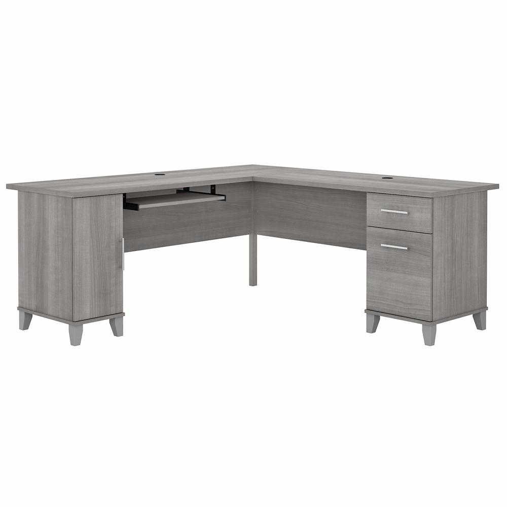 Bush Furniture Somerset 72W L Shaped Desk with Storage Platinum Gray. Picture 1