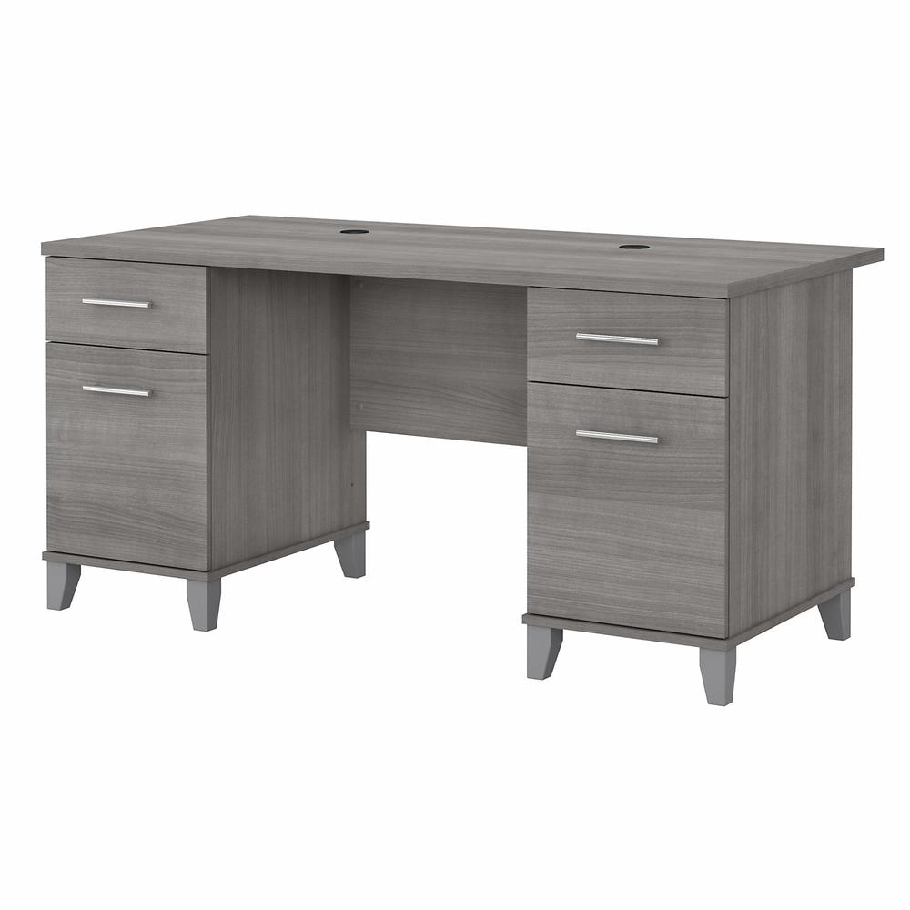 Bush Furniture Somerset 60W Office Desk with Drawers Platinum Gray. Picture 1