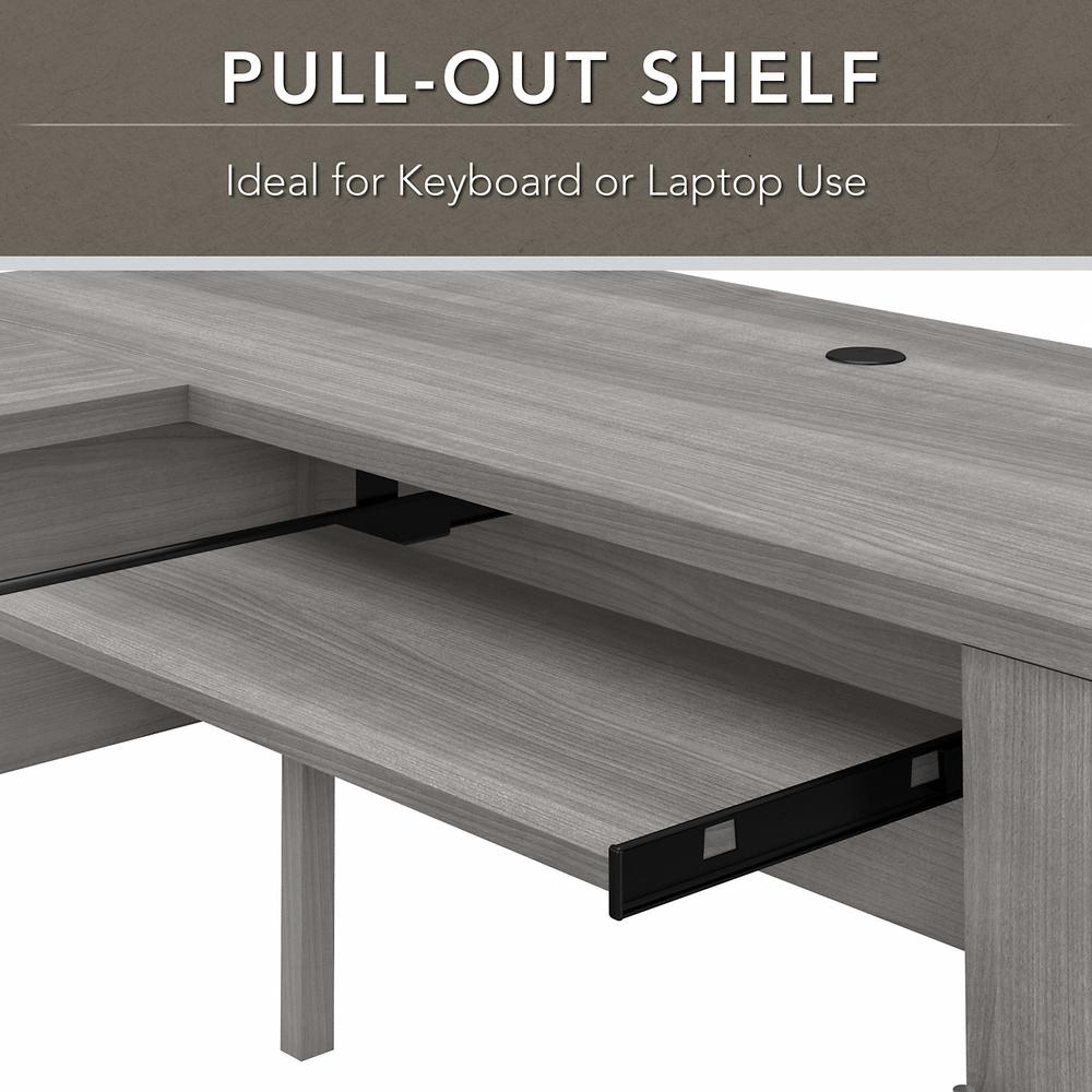 Bush Furniture Somerset 60W L Shaped Desk with Storage Platinum Gray. Picture 3