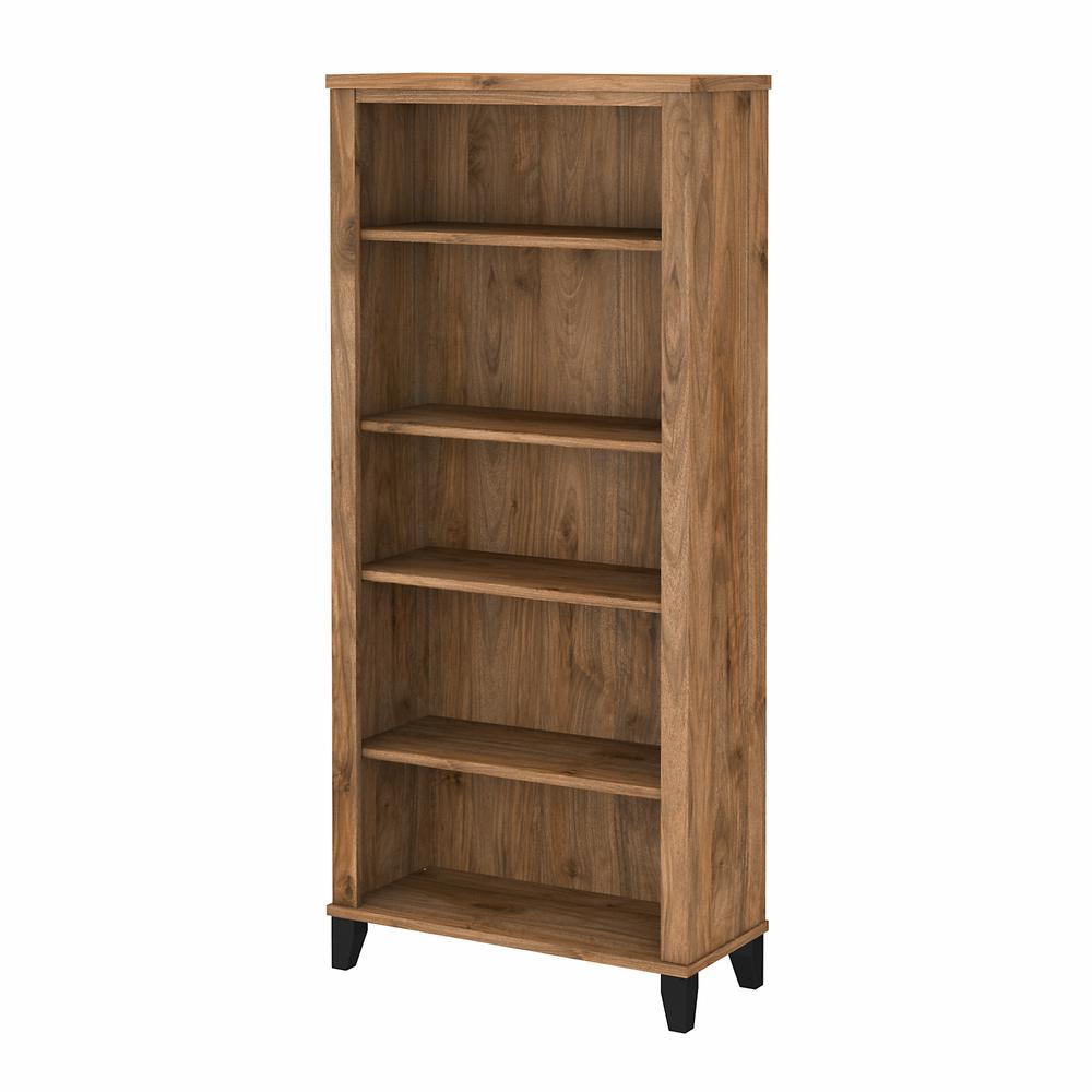 Bush Furniture Somerset Tall 5 Shelf Bookcase in Fresh Walnut. Picture 1