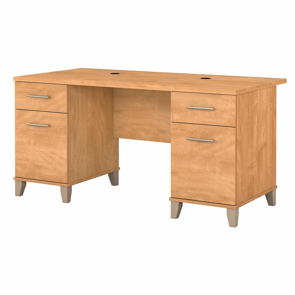 Bush Furniture Somerset 60W Office Desk with Drawers Maple Cross. Picture 1