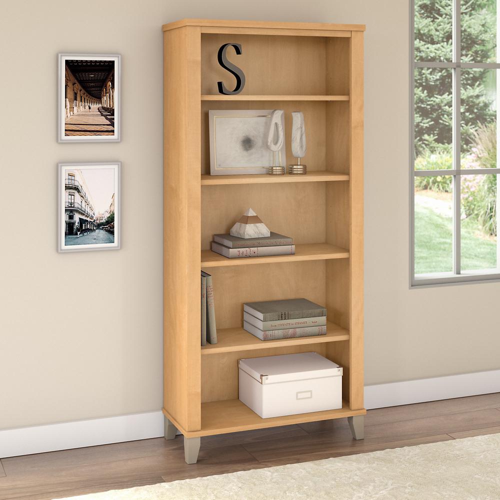 Bush Furniture Somerset Tall 5 Shelf Bookcase in Maple Cross. Picture 2