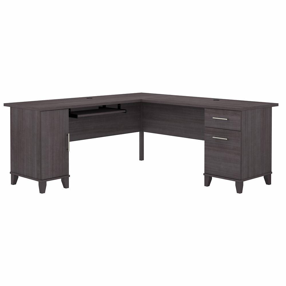 Bush Furniture Somerset 72W L Shaped Desk with Storage Storm Gray. Picture 1