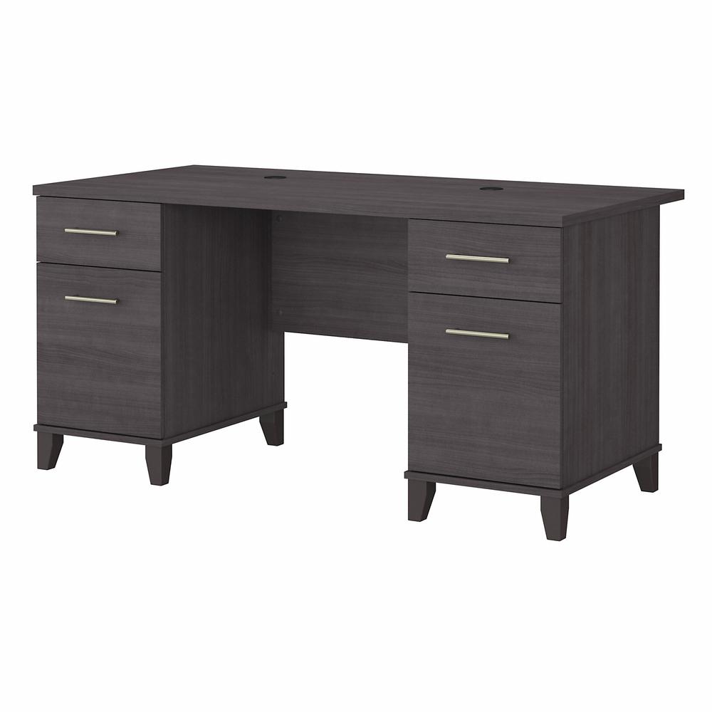 Bush Furniture Somerset 60W Office Desk with Drawers Storm Gray. Picture 1