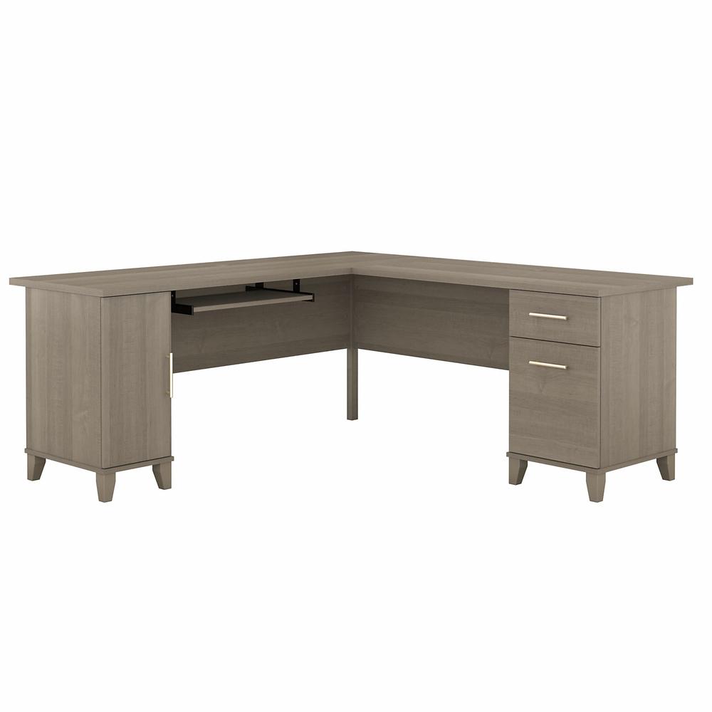 Bush Furniture Somerset 72W L Shaped Desk with Storage Ash Gray. Picture 1
