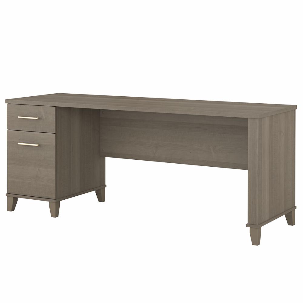 Bush Furniture Somerset 72W Office Desk with Drawers in Ash Gray. Picture 1