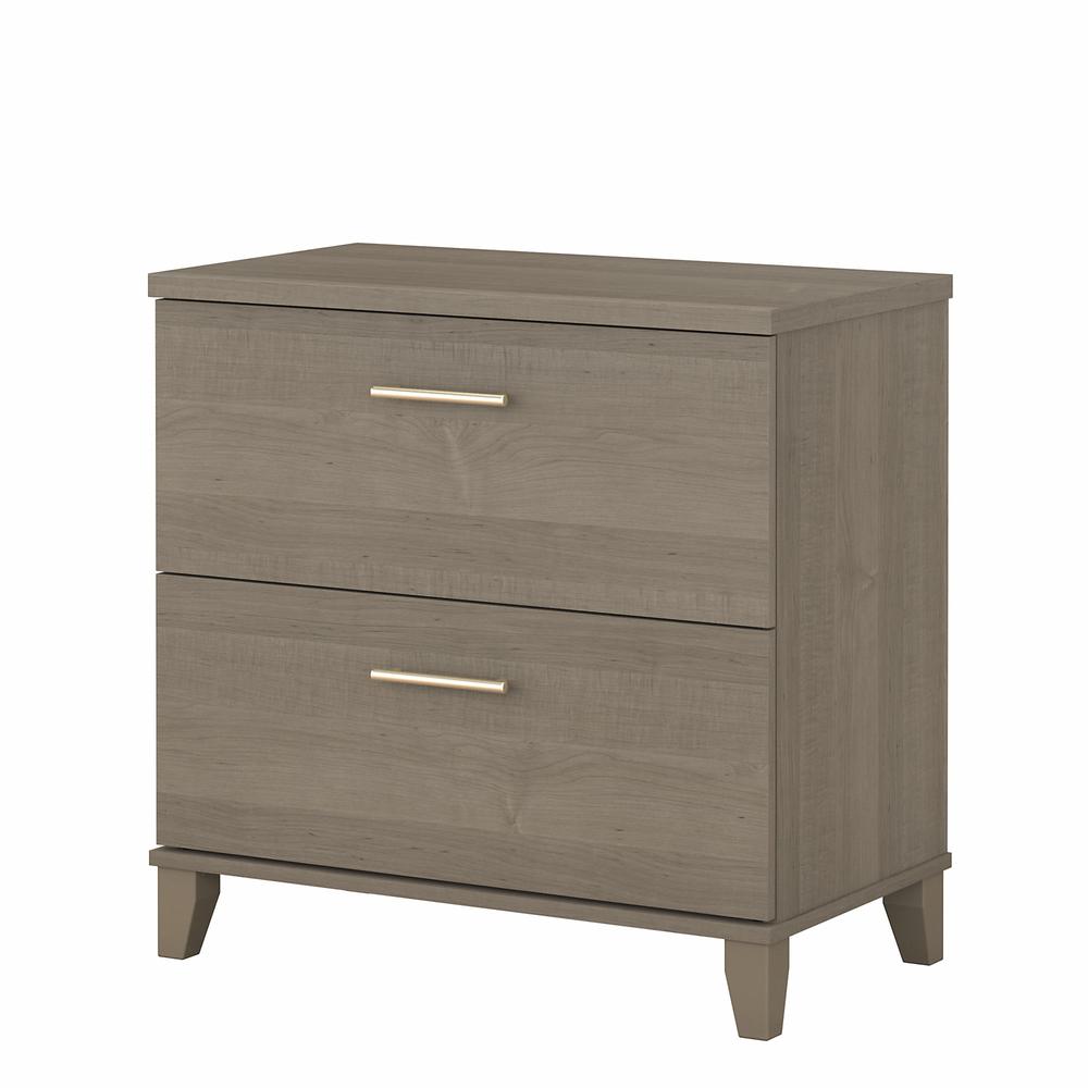 Bush Furniture Somerset 2 Drawer Lateral File Cabinet in Ash Gray. Picture 1