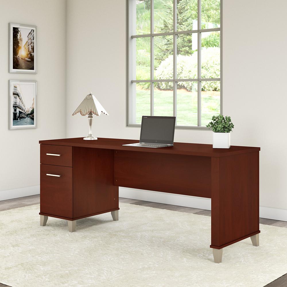 Bush Furniture Somerset 72W Office Desk with Drawers in Hansen Cherry. Picture 2