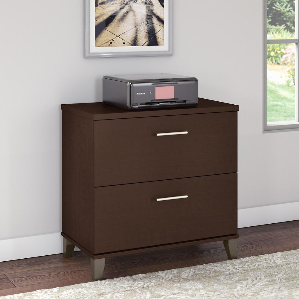 Bush Furniture Somerset 2 Drawer Lateral File Cabinet in Mocha Cherry. Picture 2