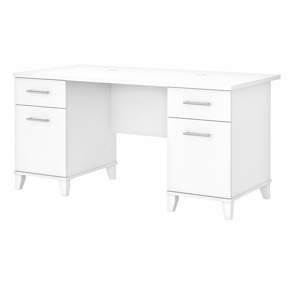 Bush Furniture Somerset 60W Office Desk with Drawers White. Picture 1