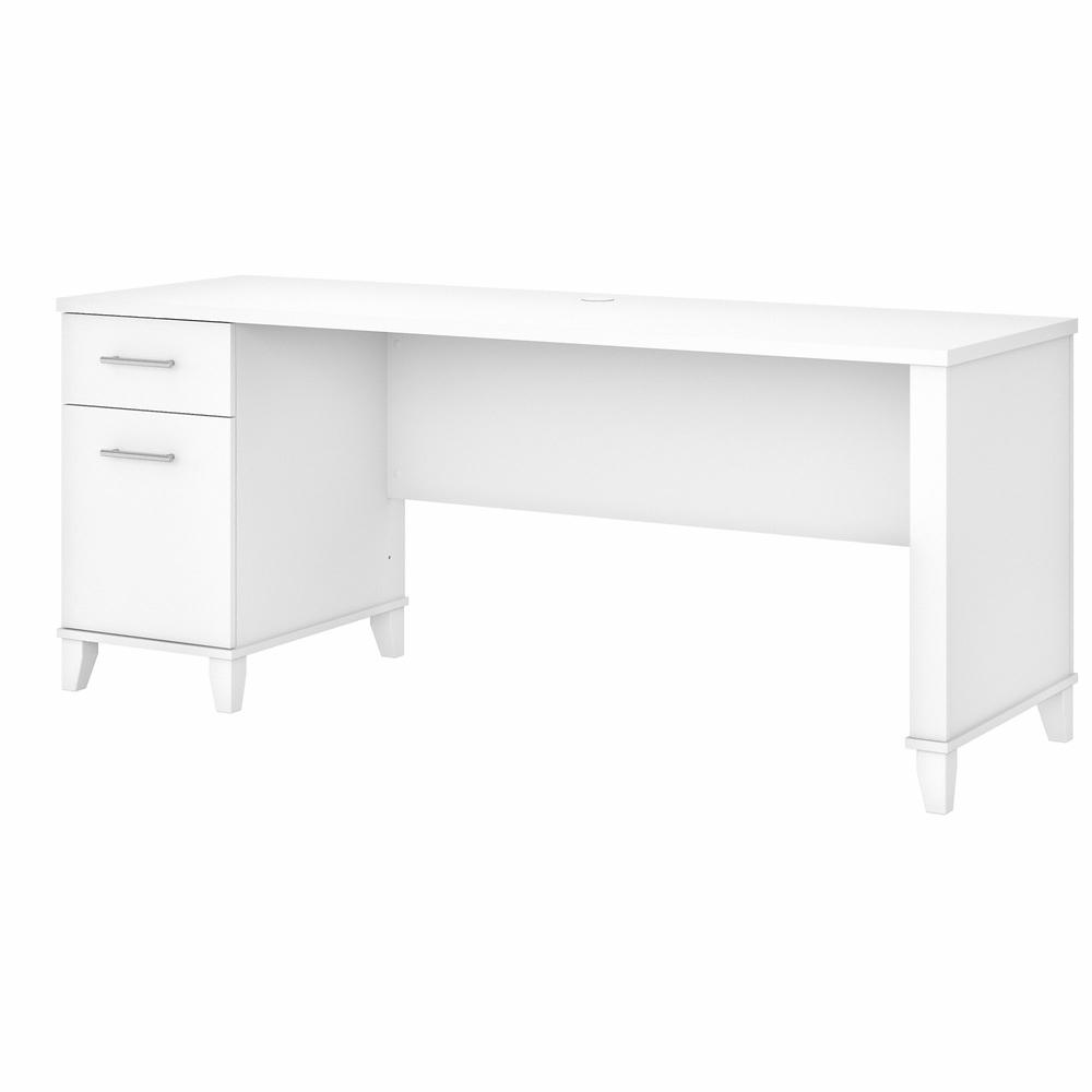 Bush Furniture Somerset 72W Office Desk with Drawers in White. Picture 1