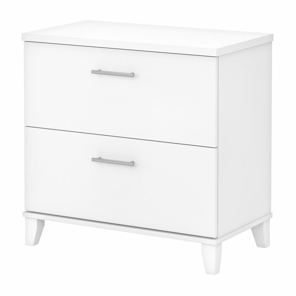 Bush Furniture Somerset 2 Drawer Lateral File Cabinet in White. Picture 1