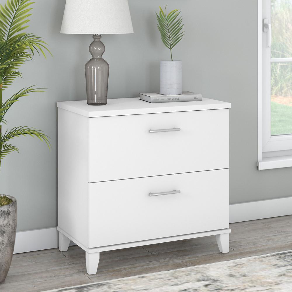 Bush Furniture Somerset 2 Drawer Lateral File Cabinet in White. Picture 2