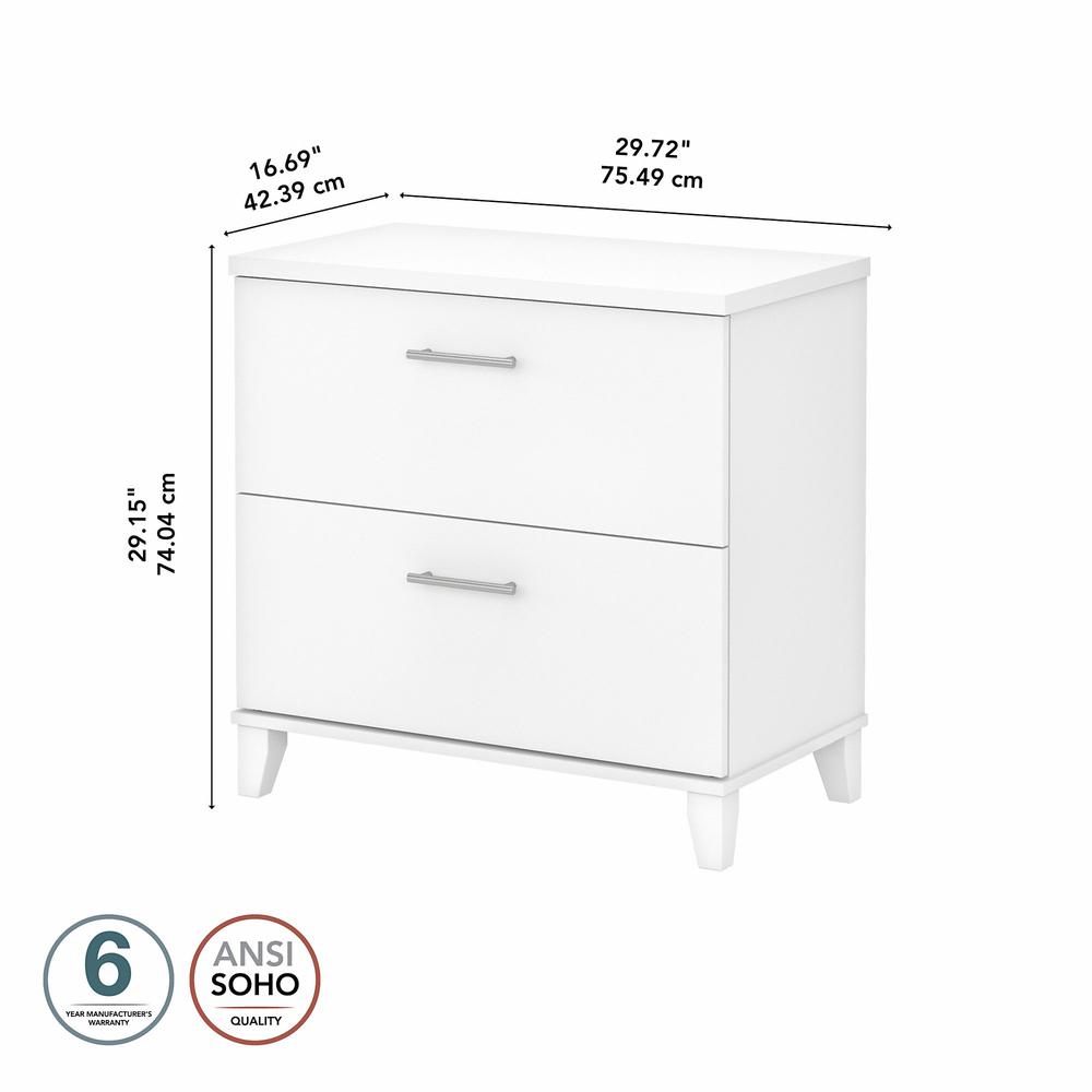 Bush Furniture Somerset 2 Drawer Lateral File Cabinet in White. Picture 5