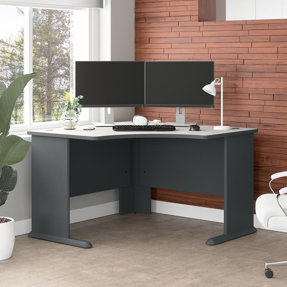 Bush Business Furniture Series A 48W Corner Desk in Slate and White Spectrum. Picture 2