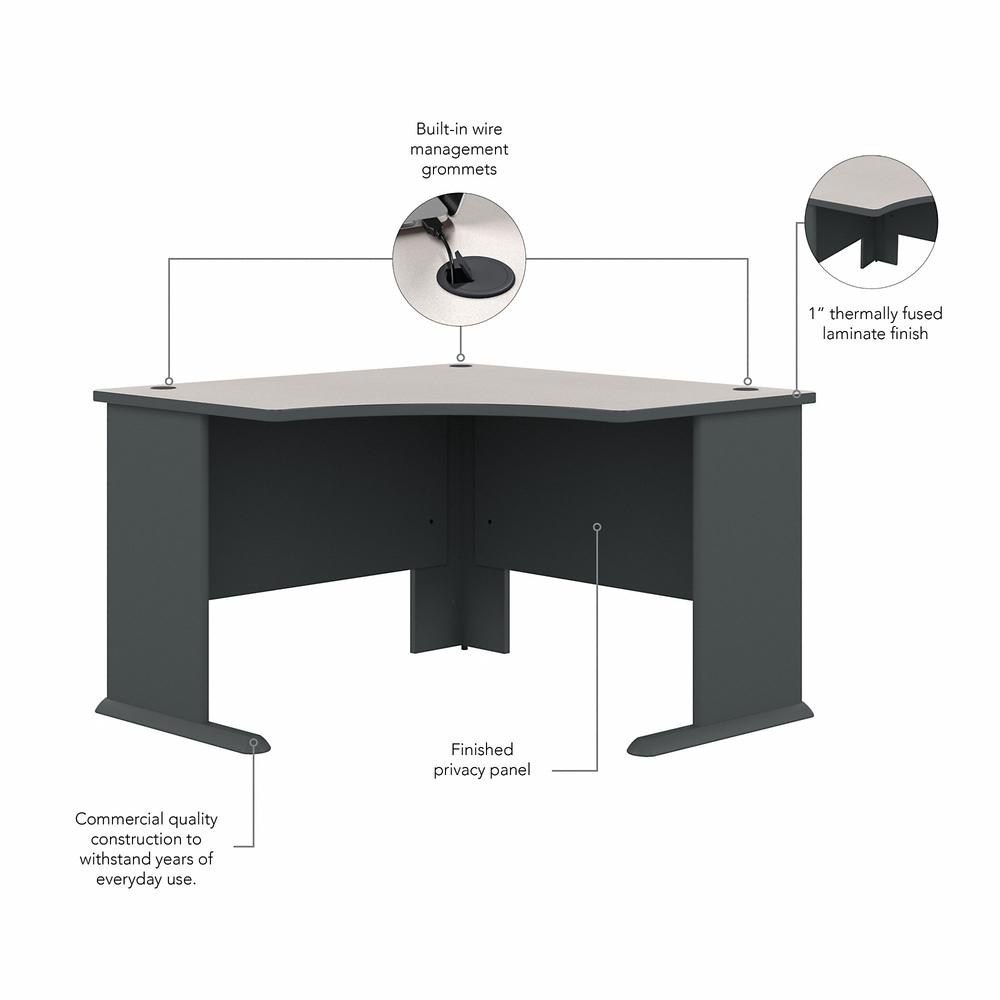 Bush Business Furniture Series A 48W Corner Desk in Slate and White Spectrum. Picture 3