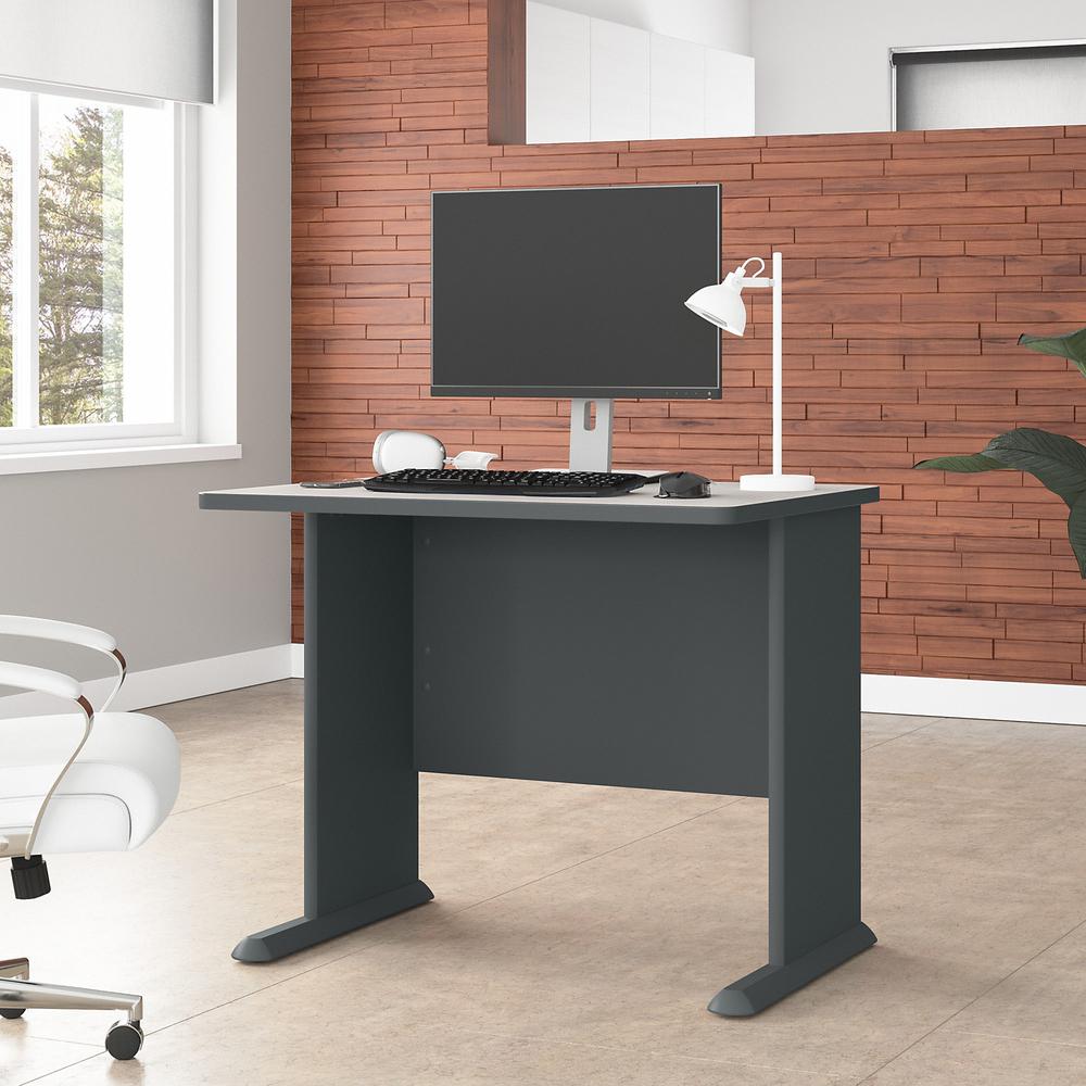 Bush Business Furniture Series A 36W Desk, Slate/White Spectrum. Picture 2
