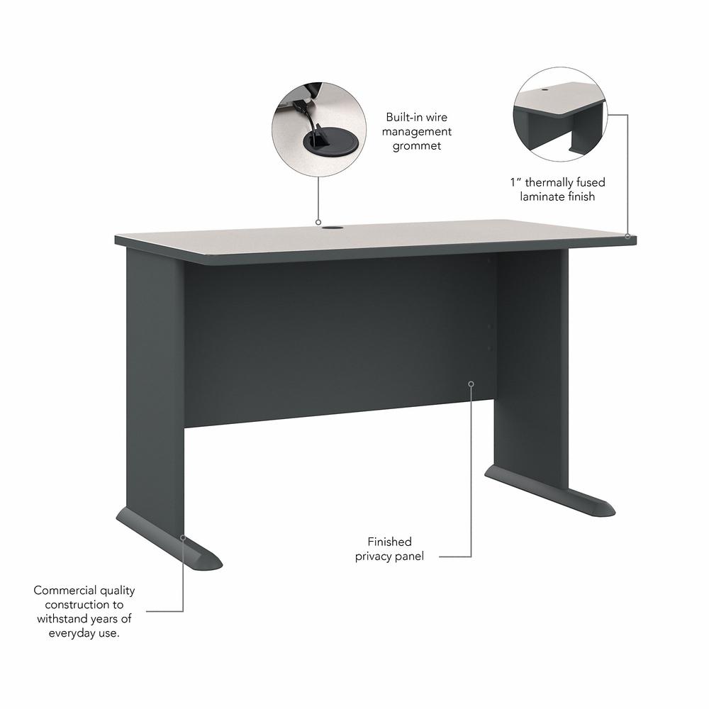 Bush Business Furniture Series A 48W Desk, Slate/White Spectrum. Picture 3