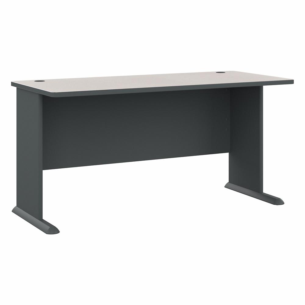 Bush Business Furniture Series A 60W Desk, Slate/White Spectrum. Picture 1