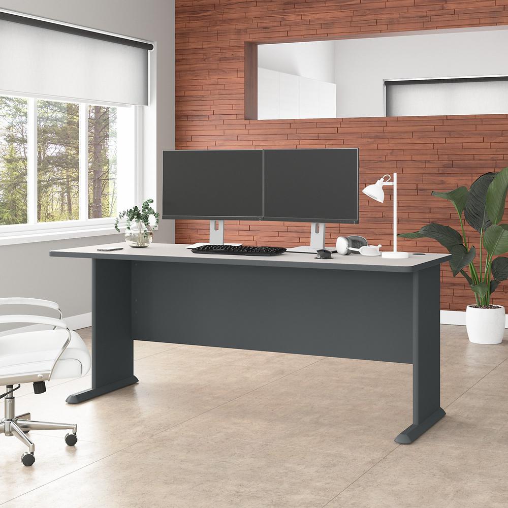 Bush Business Furniture Series A 72W Desk, Slate/White Spectrum. Picture 2