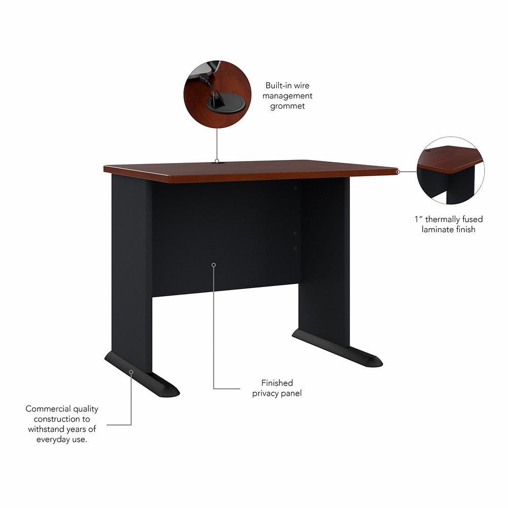 Bush Business Furniture Series A 36W Desk, Hansen Cherry/Galaxy. Picture 3