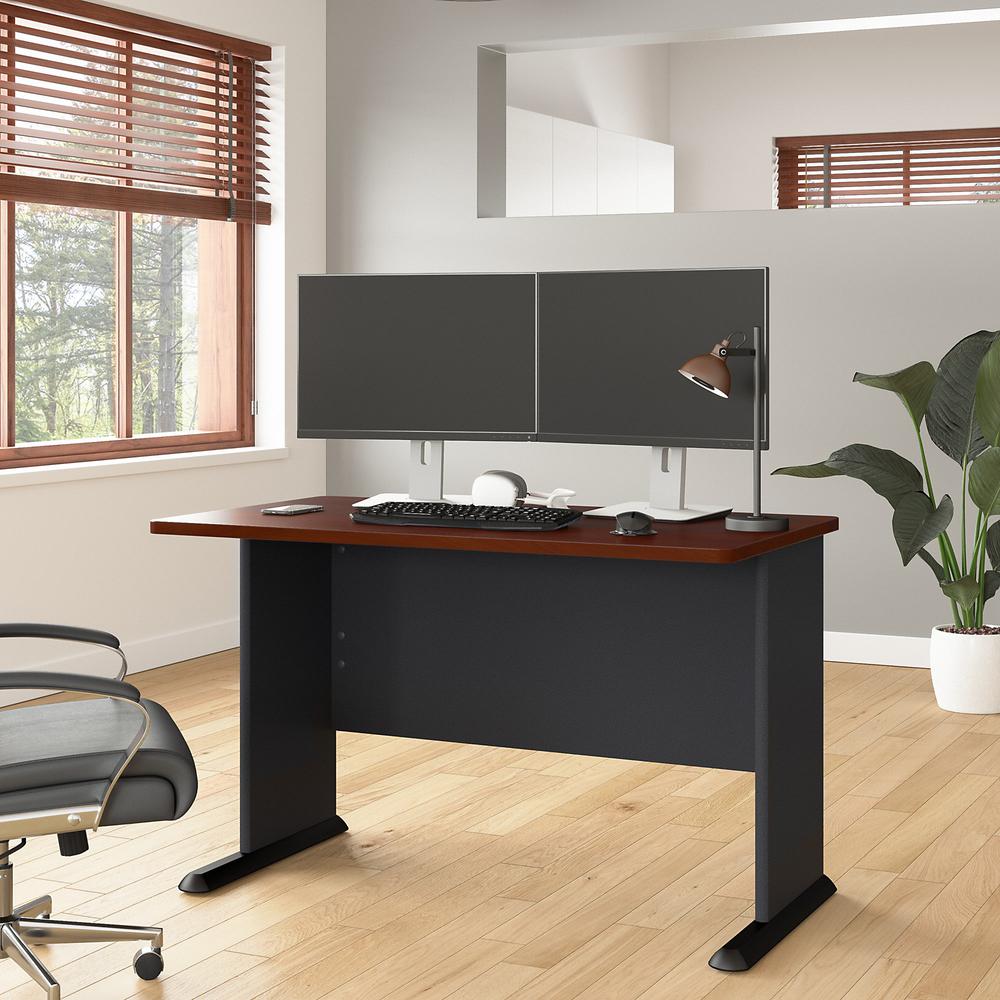 Bush Business Furniture Series A 48W Desk, Hansen Cherry/Galaxy. Picture 2
