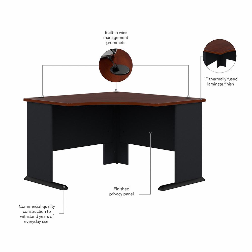 Bush Business Furniture Series A 48W Corner Desk, Hansen Cherry/Galaxy. Picture 3