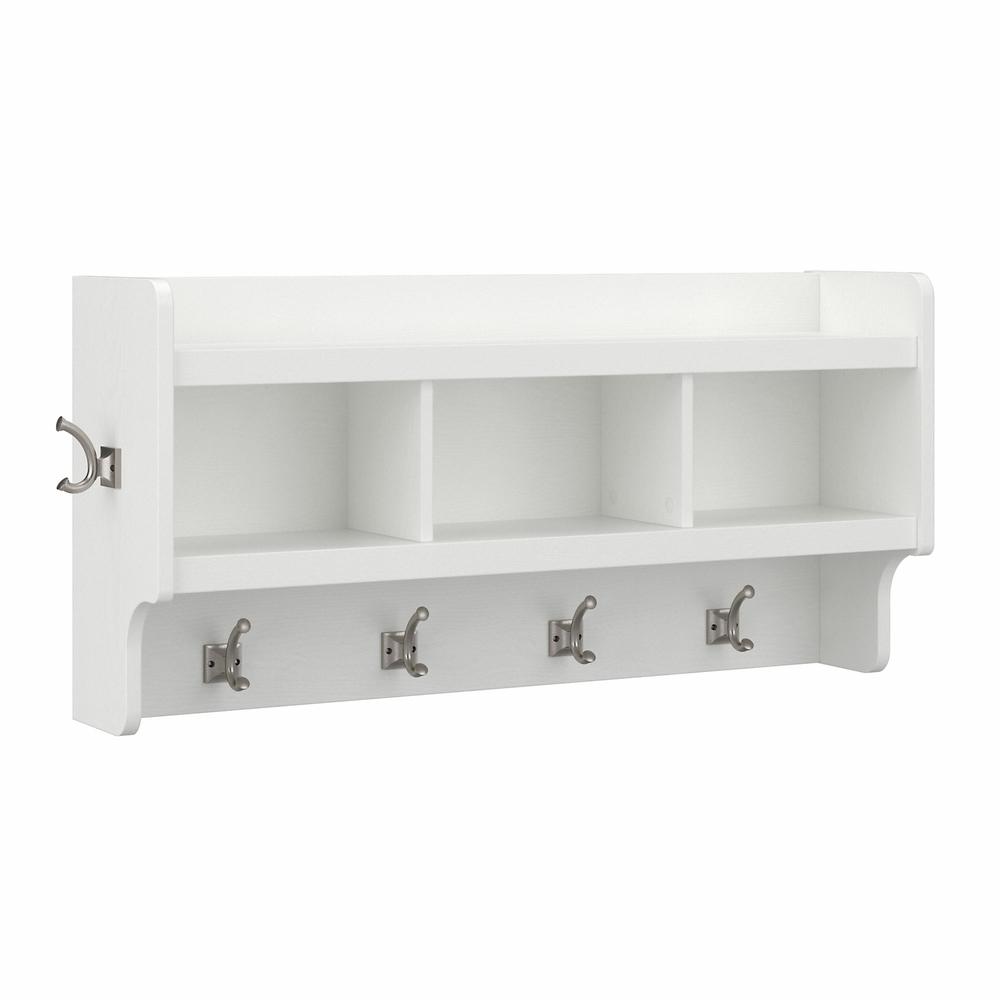 Woodland 40W Wall Mounted Coat Rack with Shelf in White Ash. Picture 1