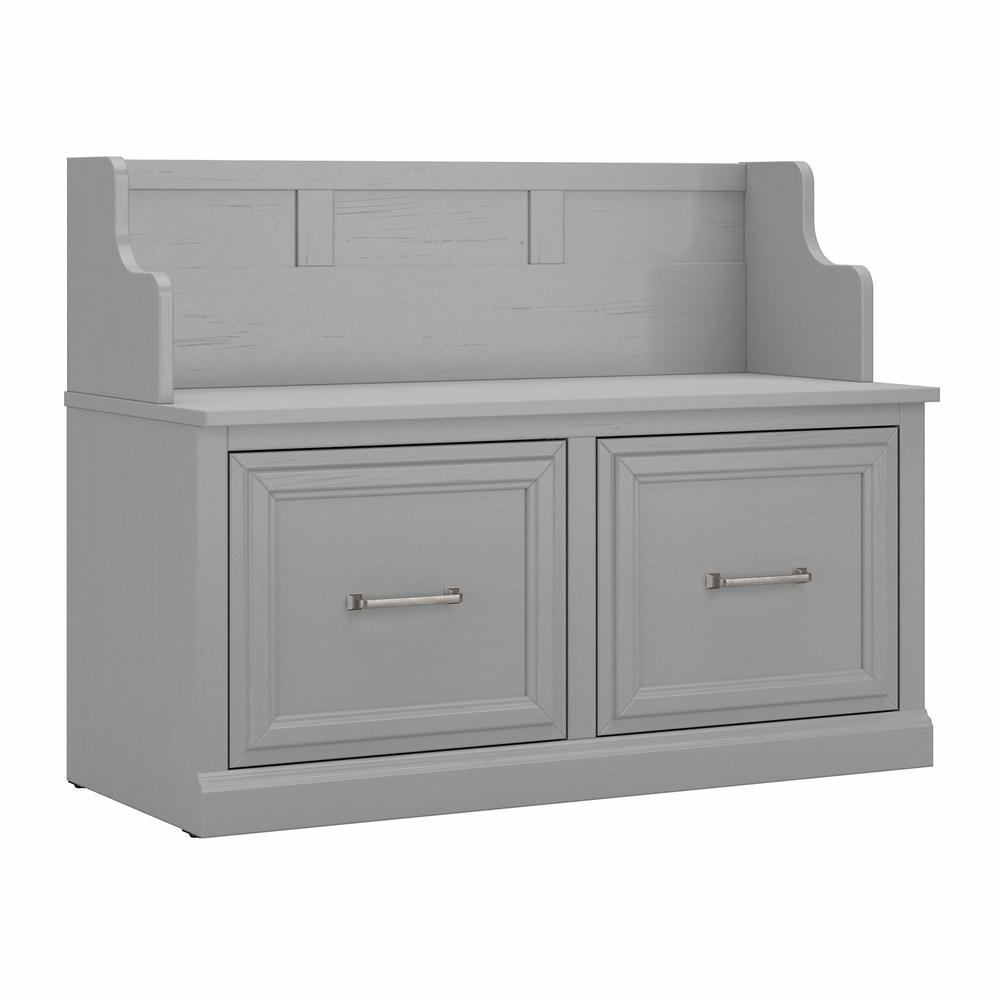Woodland 40W Entryway Bench with Doors in Cape Cod Gray. Picture 1