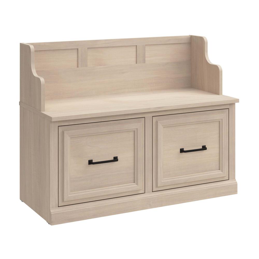 Woodland 40W Entryway Bench with Doors in White Washed Maple. Picture 1