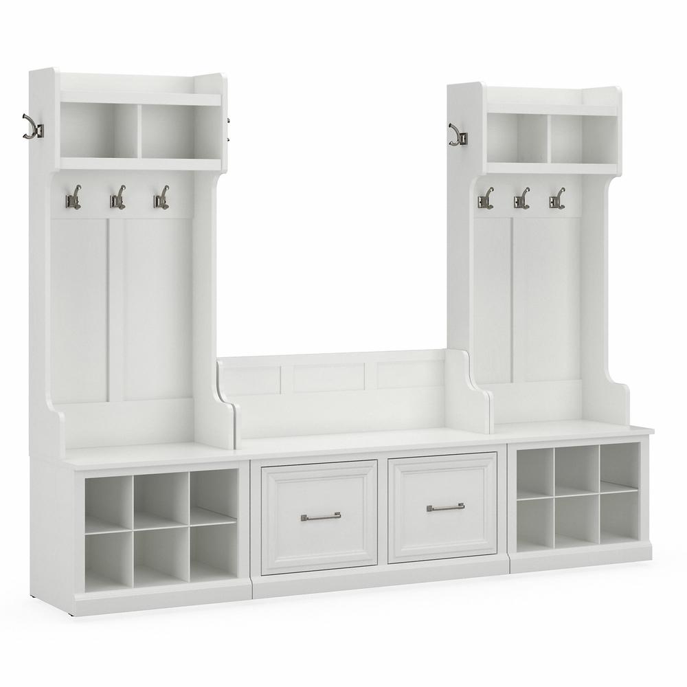 Woodland Entryway Storage Set with Hall Trees and Shoe Bench with Doors. Picture 1