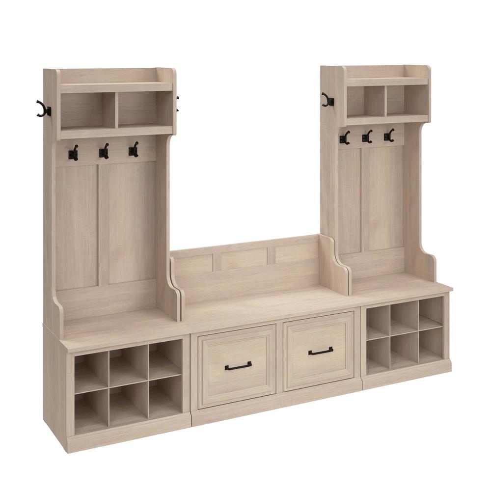 Woodland Entryway Storage Set with Hall Trees and Shoe Bench with Doors. Picture 1