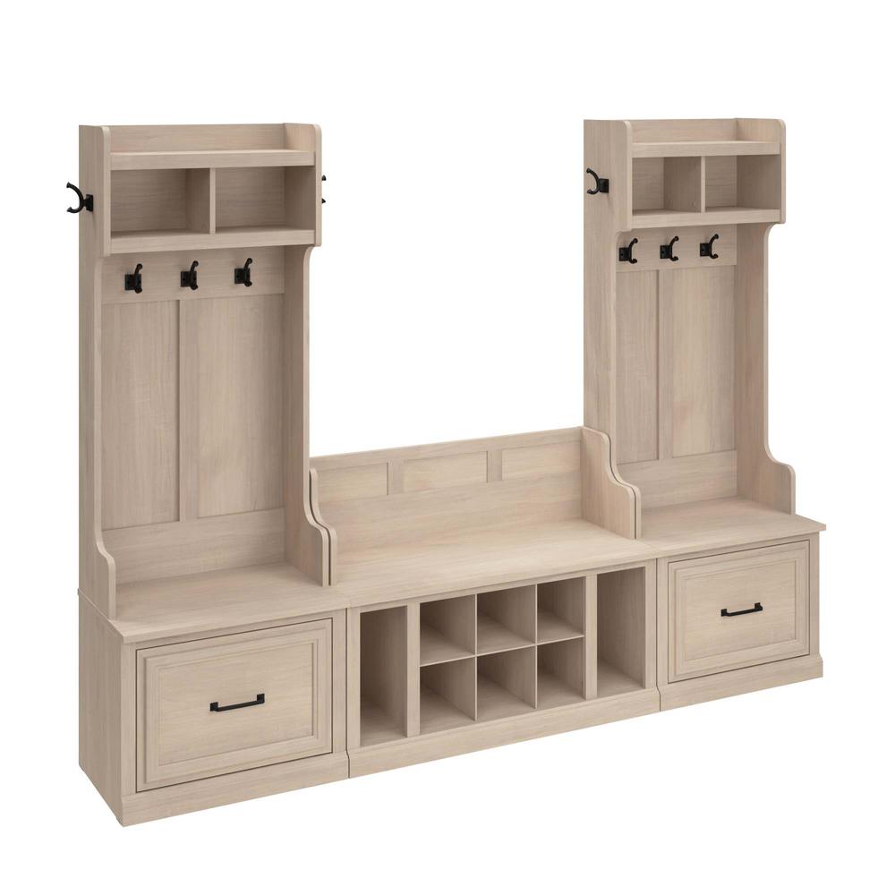 Woodland Entryway Storage Set with Hall Trees and Shoe Bench with Drawers. Picture 1