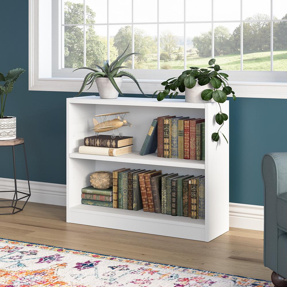 Bush Furniture Universal Small 2 Shelf Bookcase in White. Picture 2