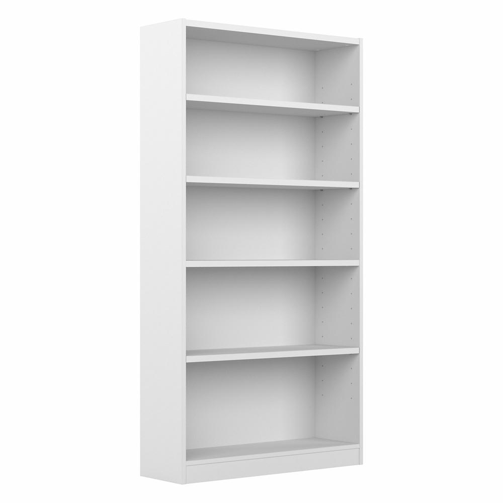 Bush Furniture Universal Tall 5 Shelf Bookcase in White. Picture 1