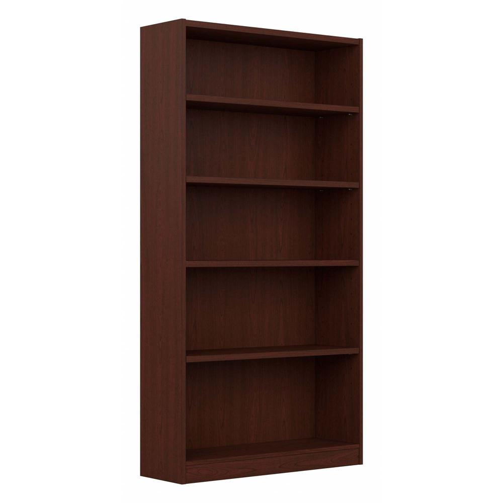 Universal Tall 5 Shelf Bookcase in Harvest Cherry. Picture 1