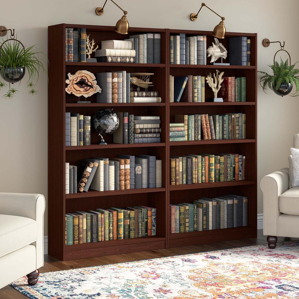 Universal Tall 5 Shelf Bookcase in Harvest Cherry. Picture 9