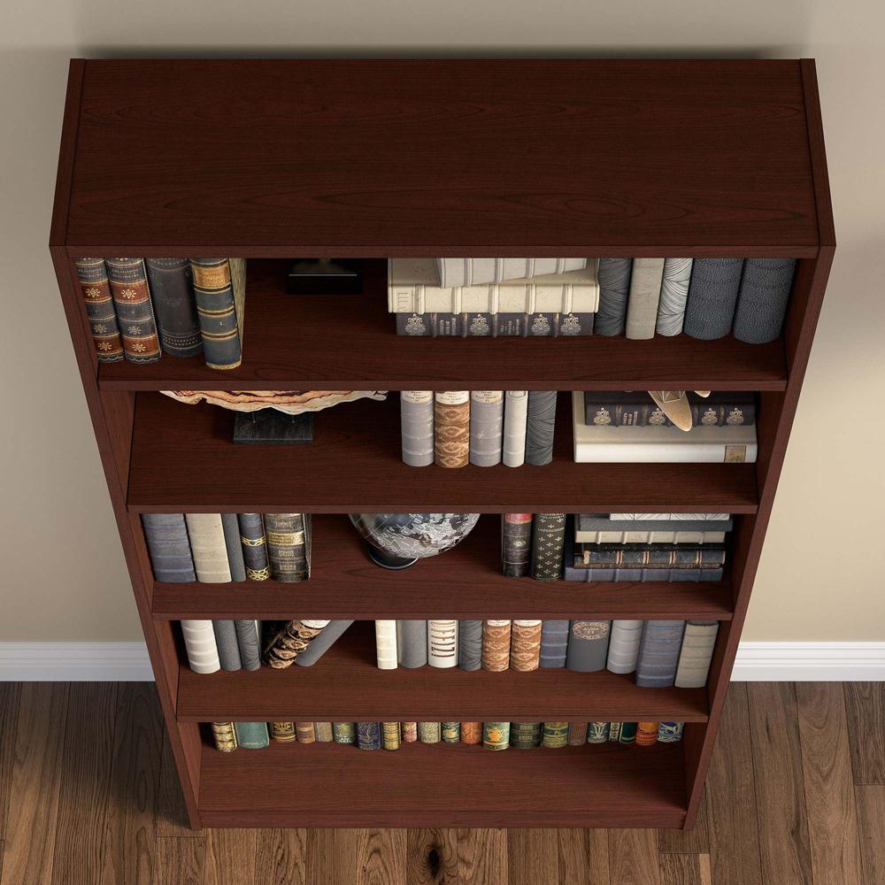 Universal Tall 5 Shelf Bookcase in Harvest Cherry. Picture 8
